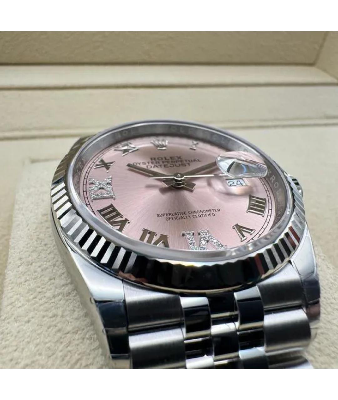 ROLEX Розовые часы из белого золота, фото 6