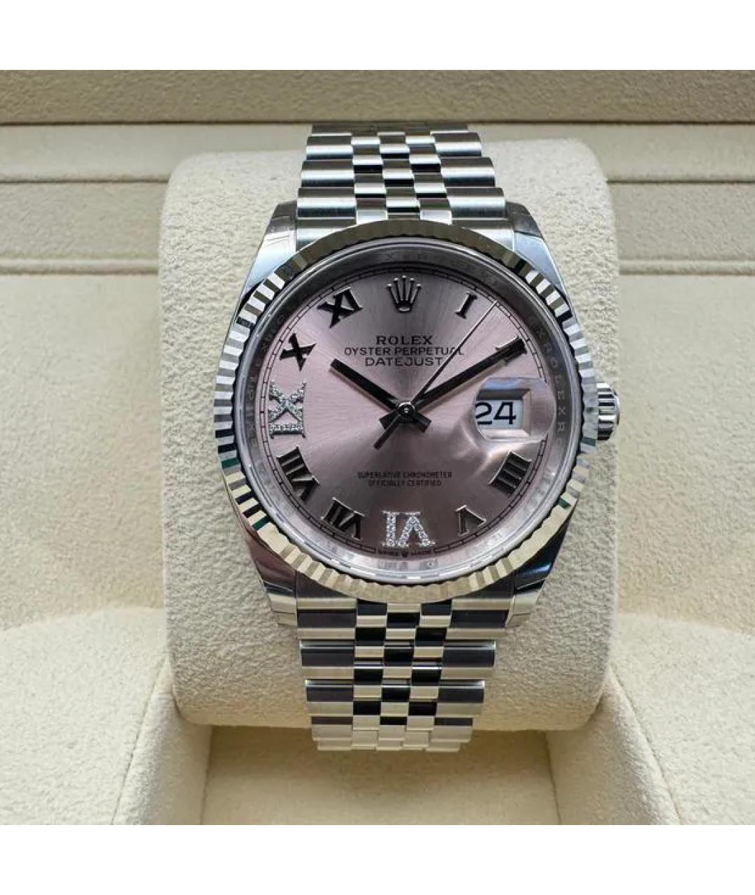 ROLEX Розовые часы из белого золота, фото 8