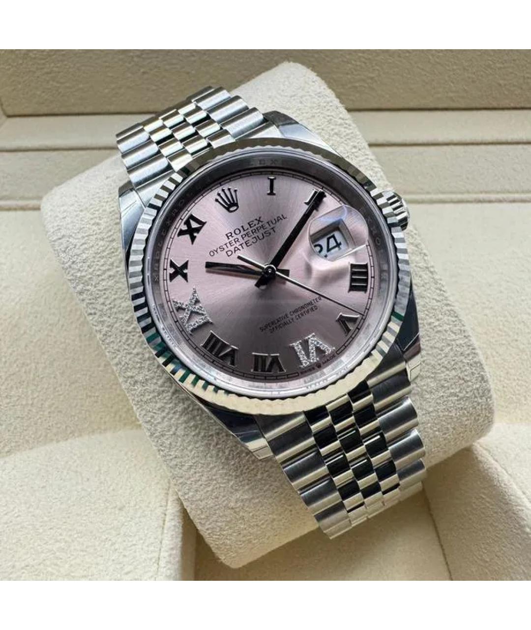 ROLEX Розовые часы из белого золота, фото 2