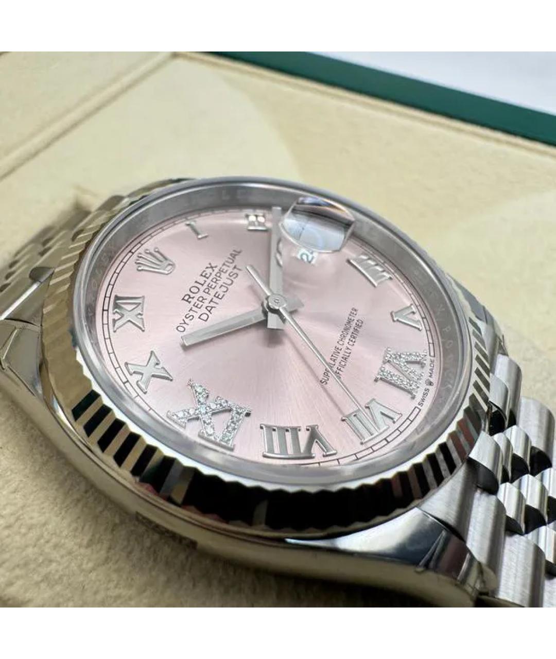 ROLEX Розовые часы из белого золота, фото 7