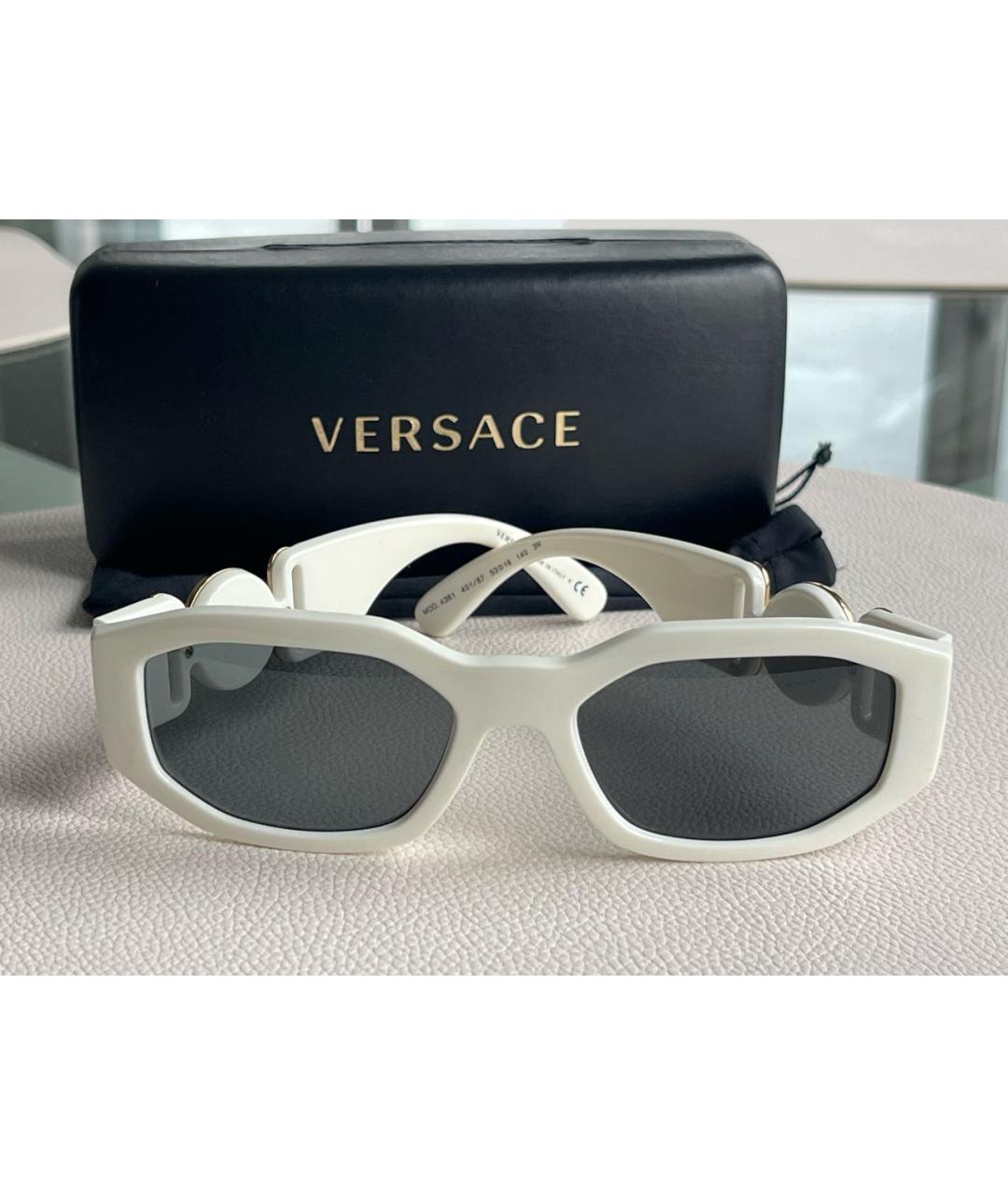 VERSACE Белые пластиковые солнцезащитные очки, фото 9
