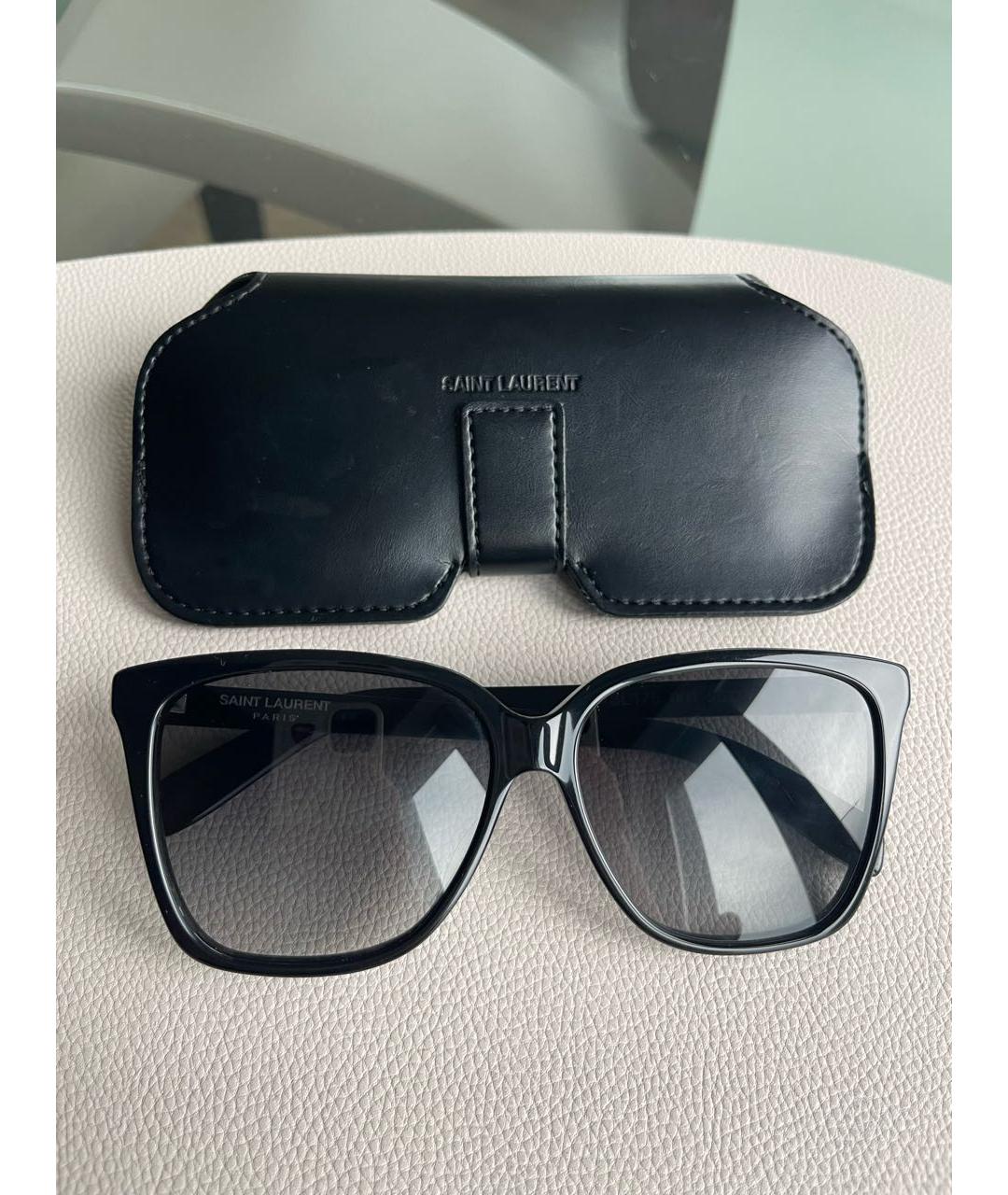 SAINT LAURENT Черные пластиковые солнцезащитные очки, фото 7
