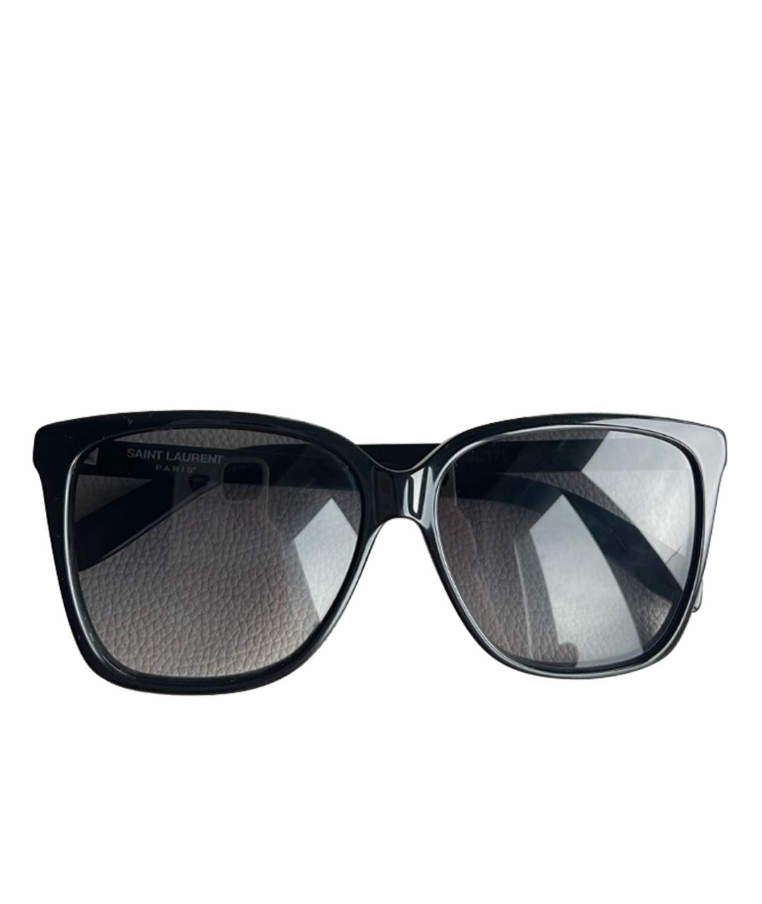 SAINT LAURENT Черные пластиковые солнцезащитные очки, фото 1
