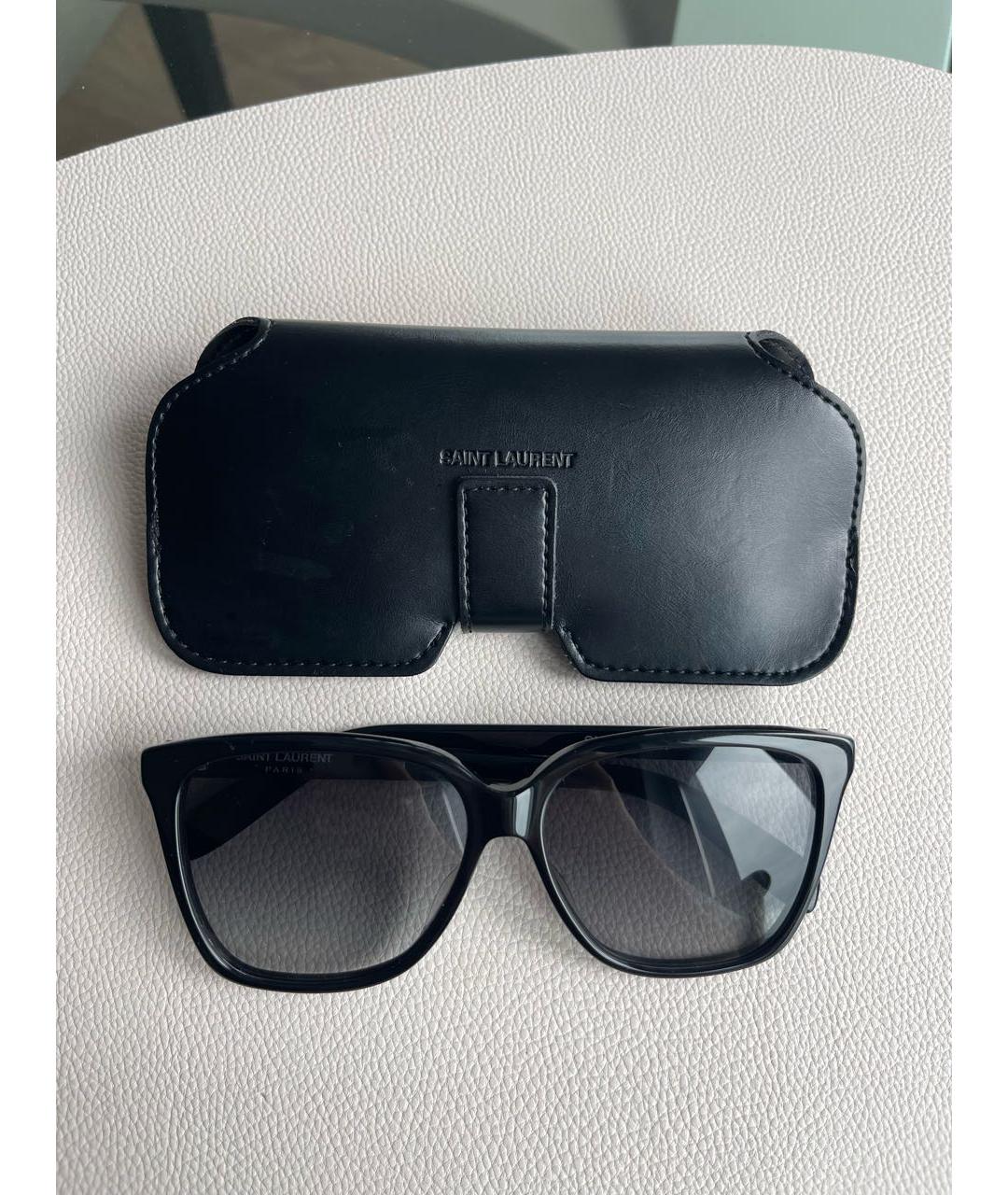 SAINT LAURENT Черные пластиковые солнцезащитные очки, фото 2