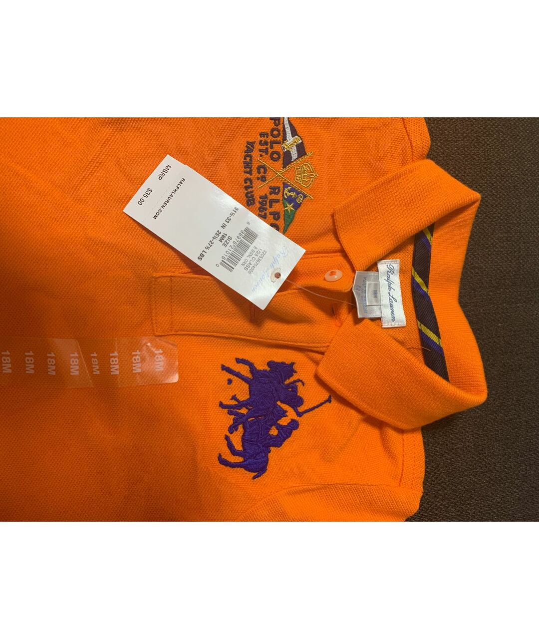 RALPH LAUREN KIDS Оранжевая хлопковая детская футболка, фото 4