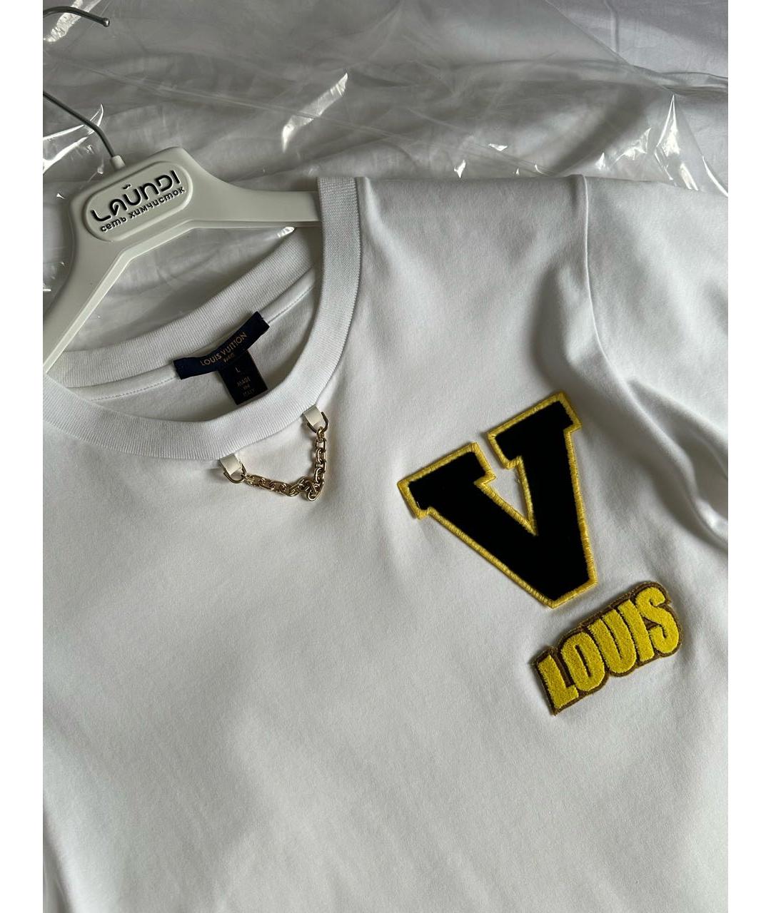 LOUIS VUITTON Белая хлопковая футболка, фото 3