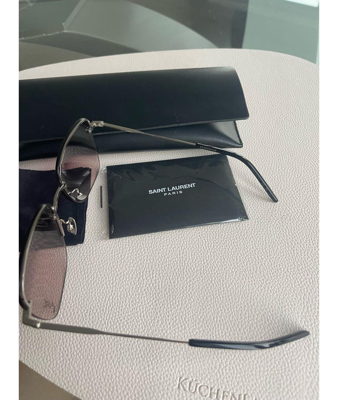 SAINT LAURENT Розовые металлические солнцезащитные очки, фото 6