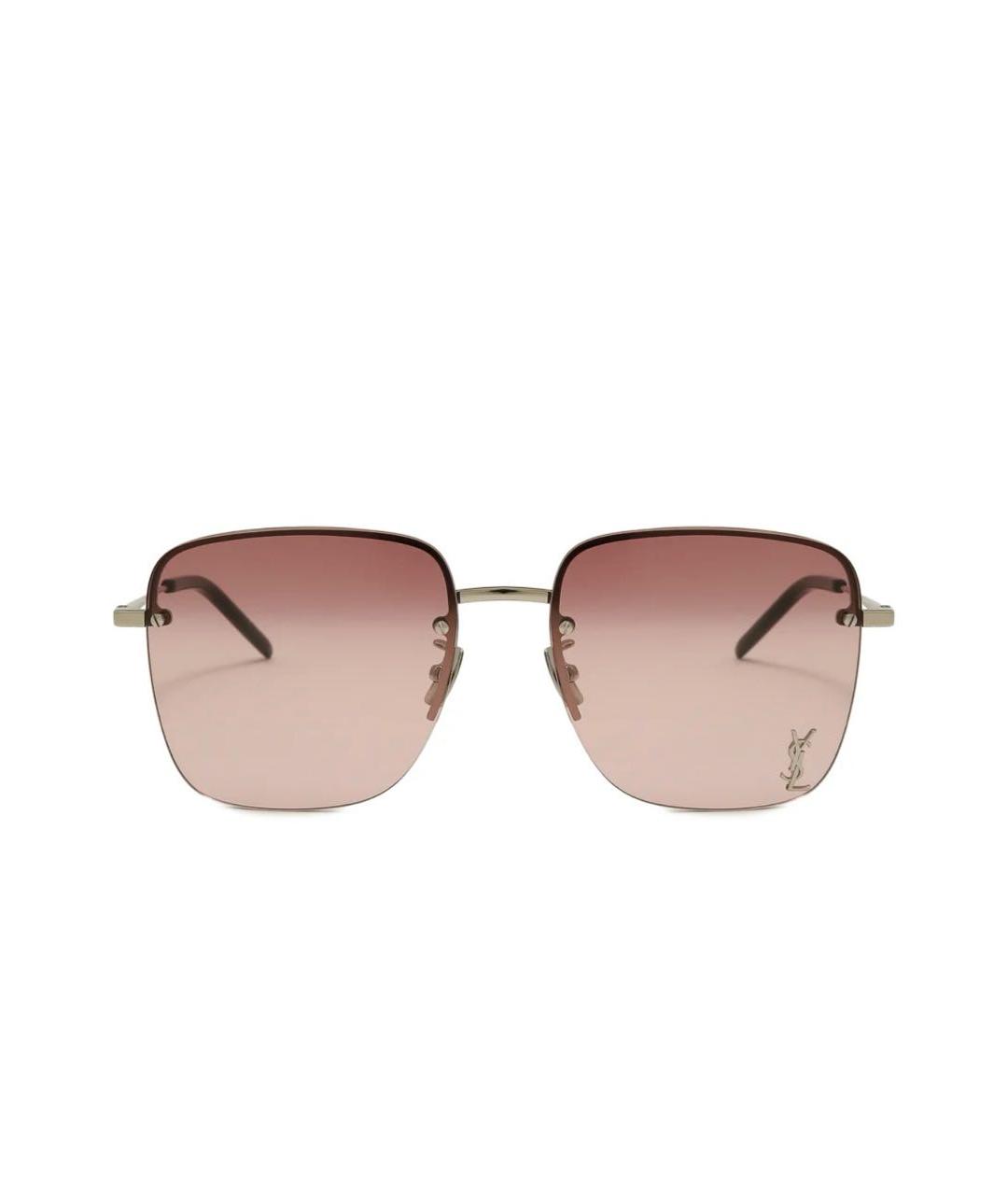 SAINT LAURENT Розовые металлические солнцезащитные очки, фото 1