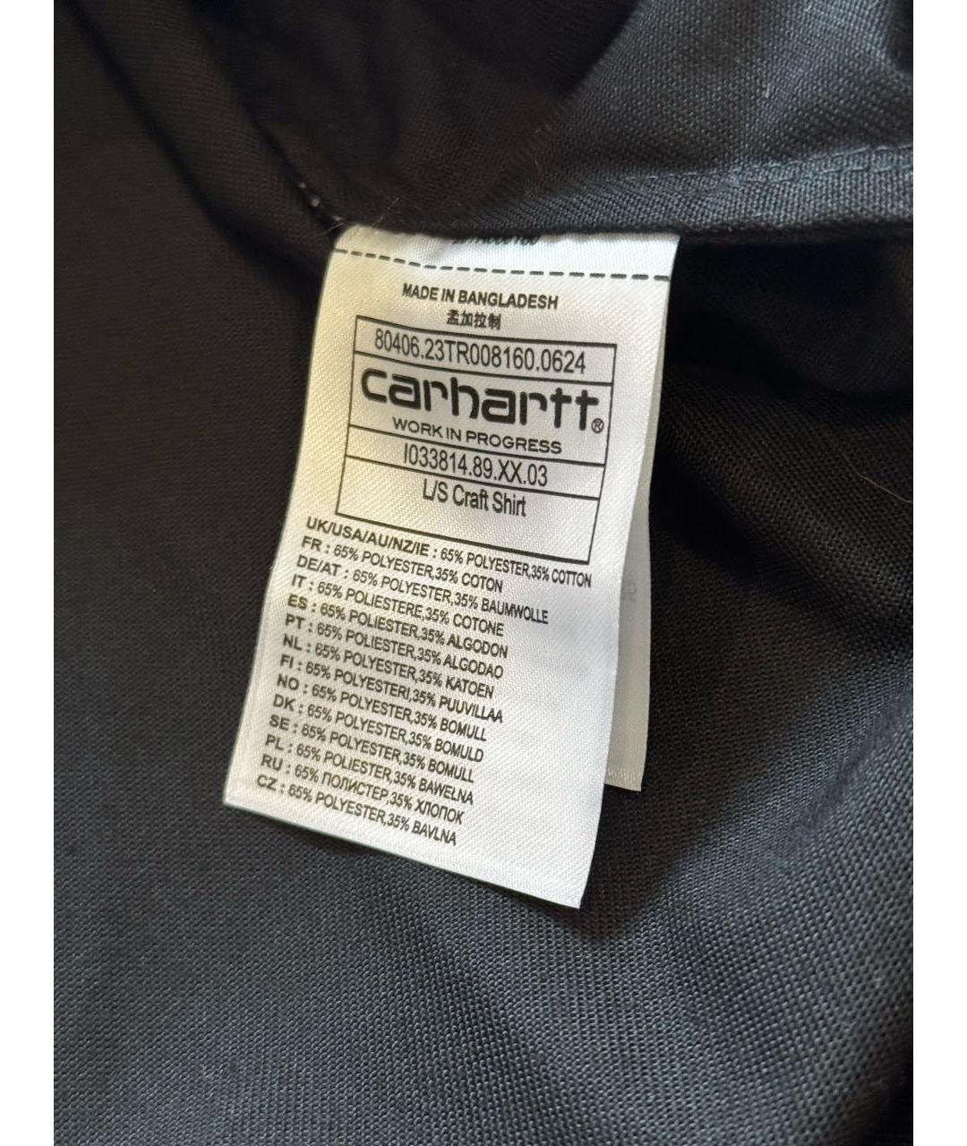 CARHARTT Черная хлопко-полиэстеровая кэжуал рубашка, фото 5