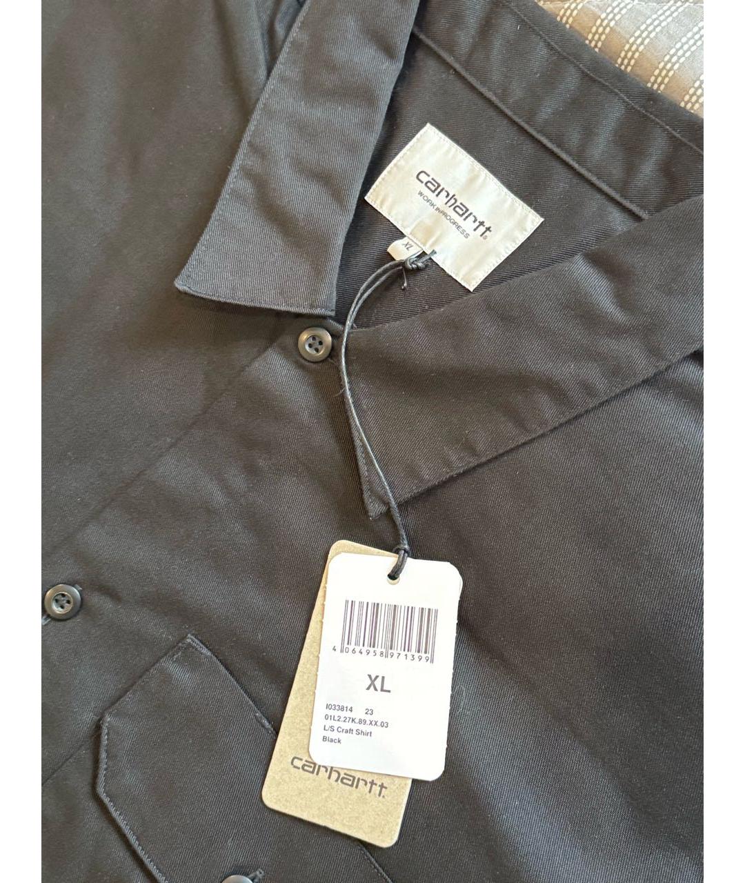 CARHARTT Черная хлопко-полиэстеровая кэжуал рубашка, фото 3