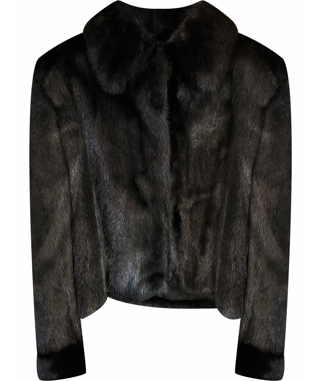 PRADA Черная меховая шуба, фото 1