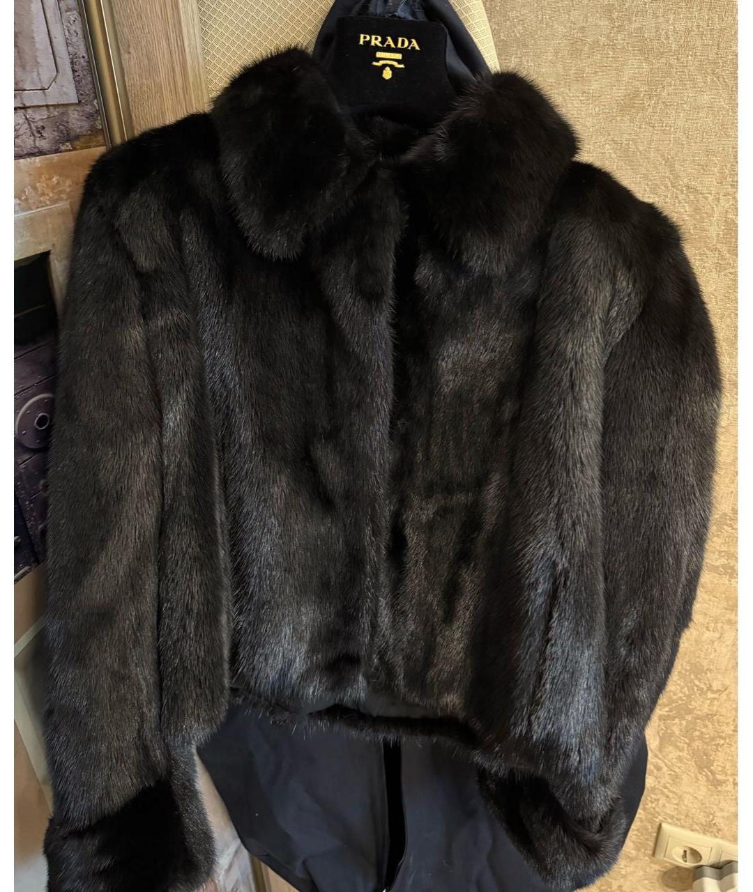 PRADA Черная меховая шуба, фото 9