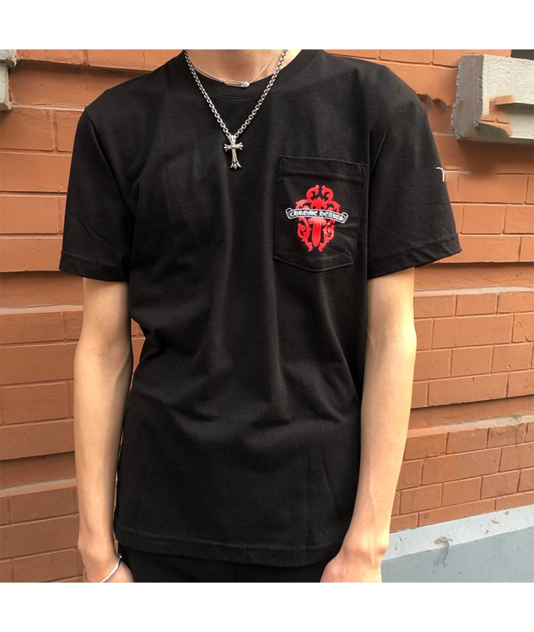 CHROME HEARTS Черная хлопковая футболка, фото 3