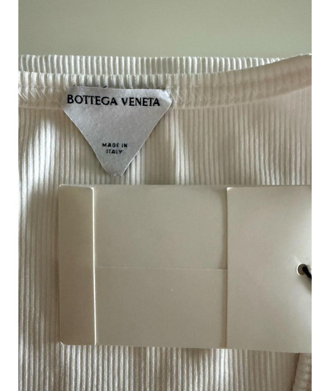 BOTTEGA VENETA Белая хлопковая майка, фото 7