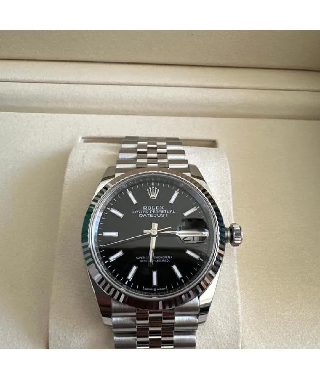 ROLEX Черные часы из белого золота, фото 2