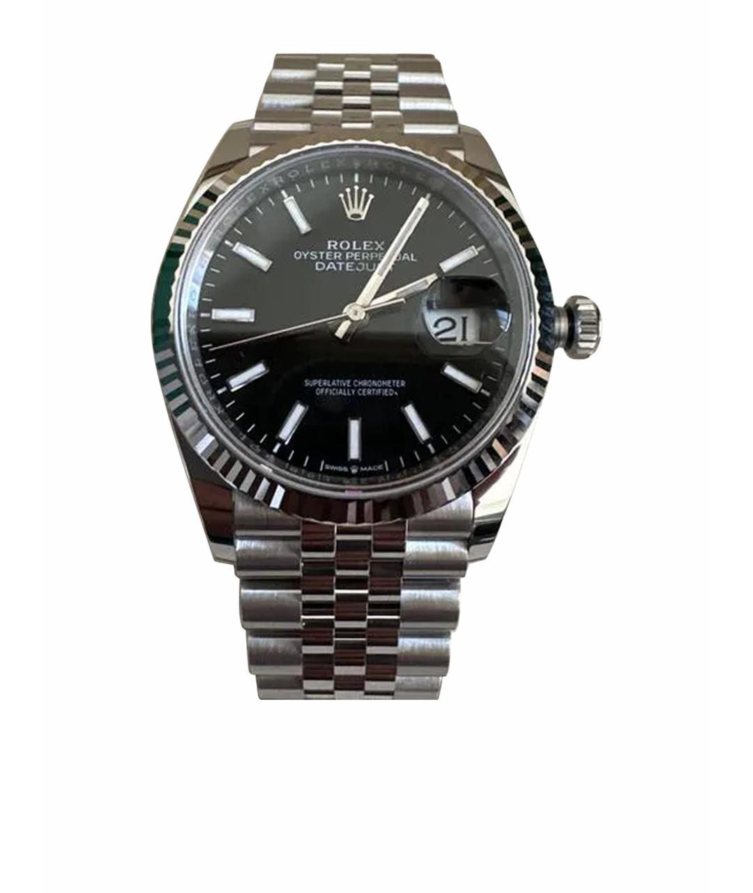ROLEX Черные часы из белого золота, фото 1