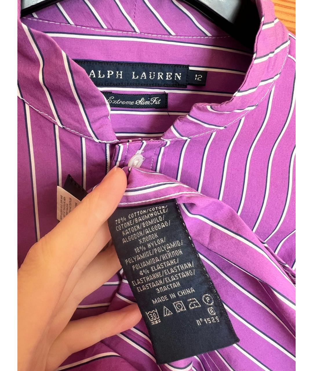 RALPH LAUREN Фиолетовая хлопковая рубашка, фото 3