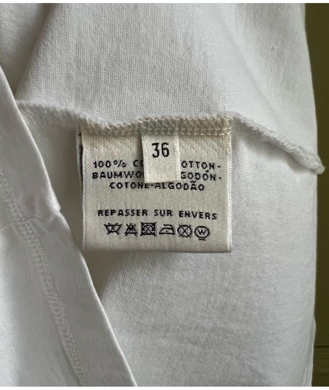 HERMES Белая хлопковая футболка, фото 7