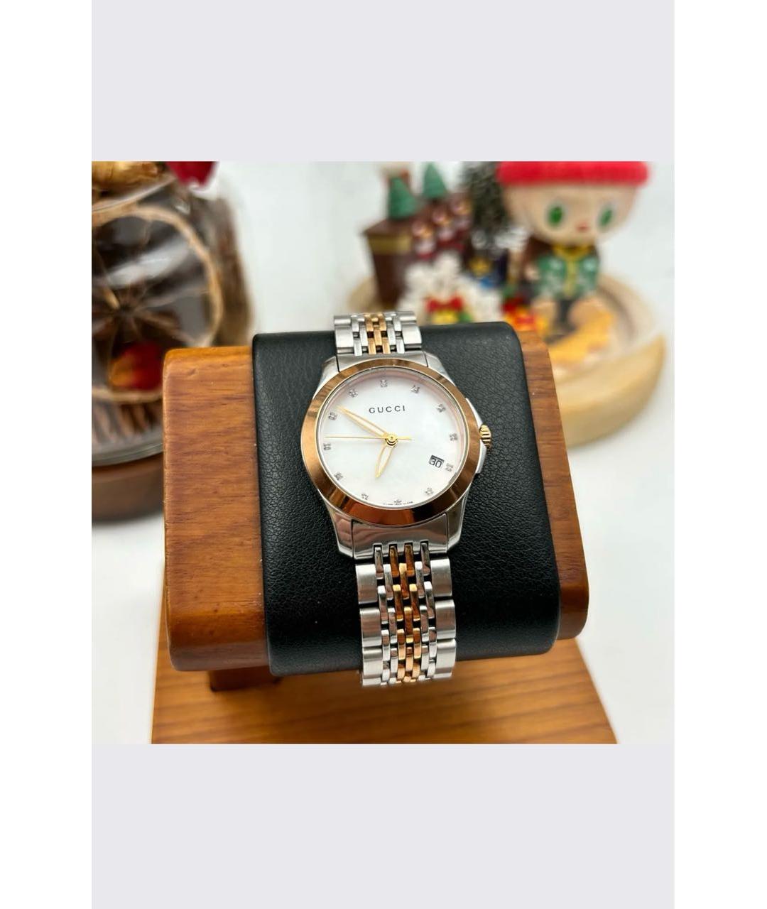 GUCCI Белые стальные часы, фото 6