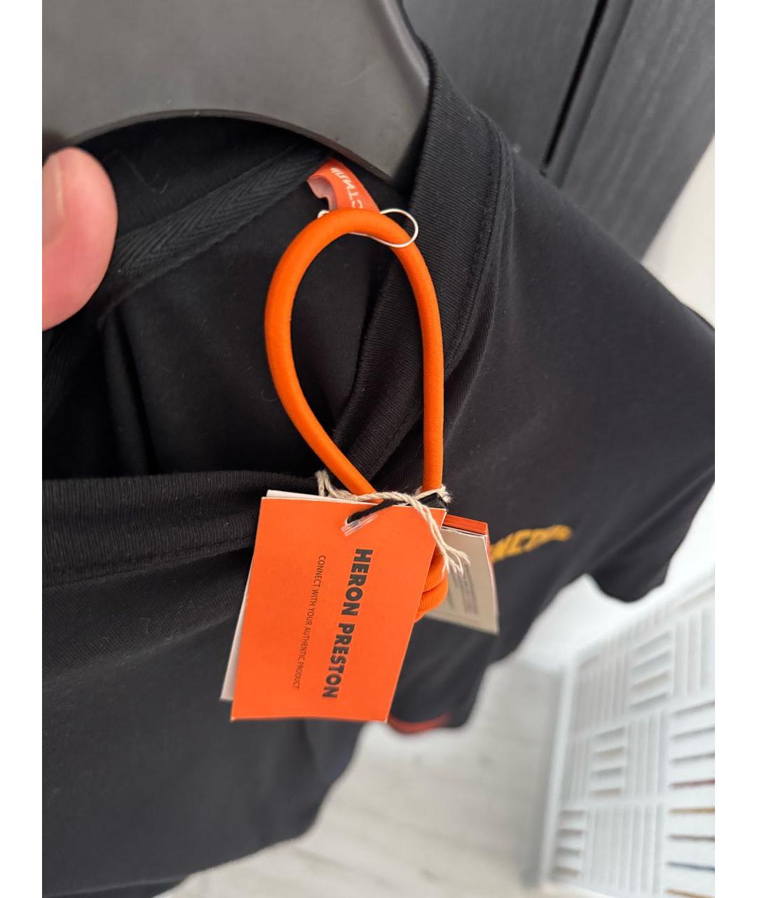 HERON PRESTON Черная хлопковая футболка, фото 8