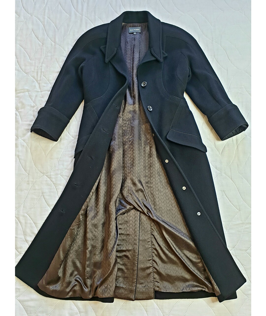 ZAC POSEN Черное шерстяное пальто, фото 6