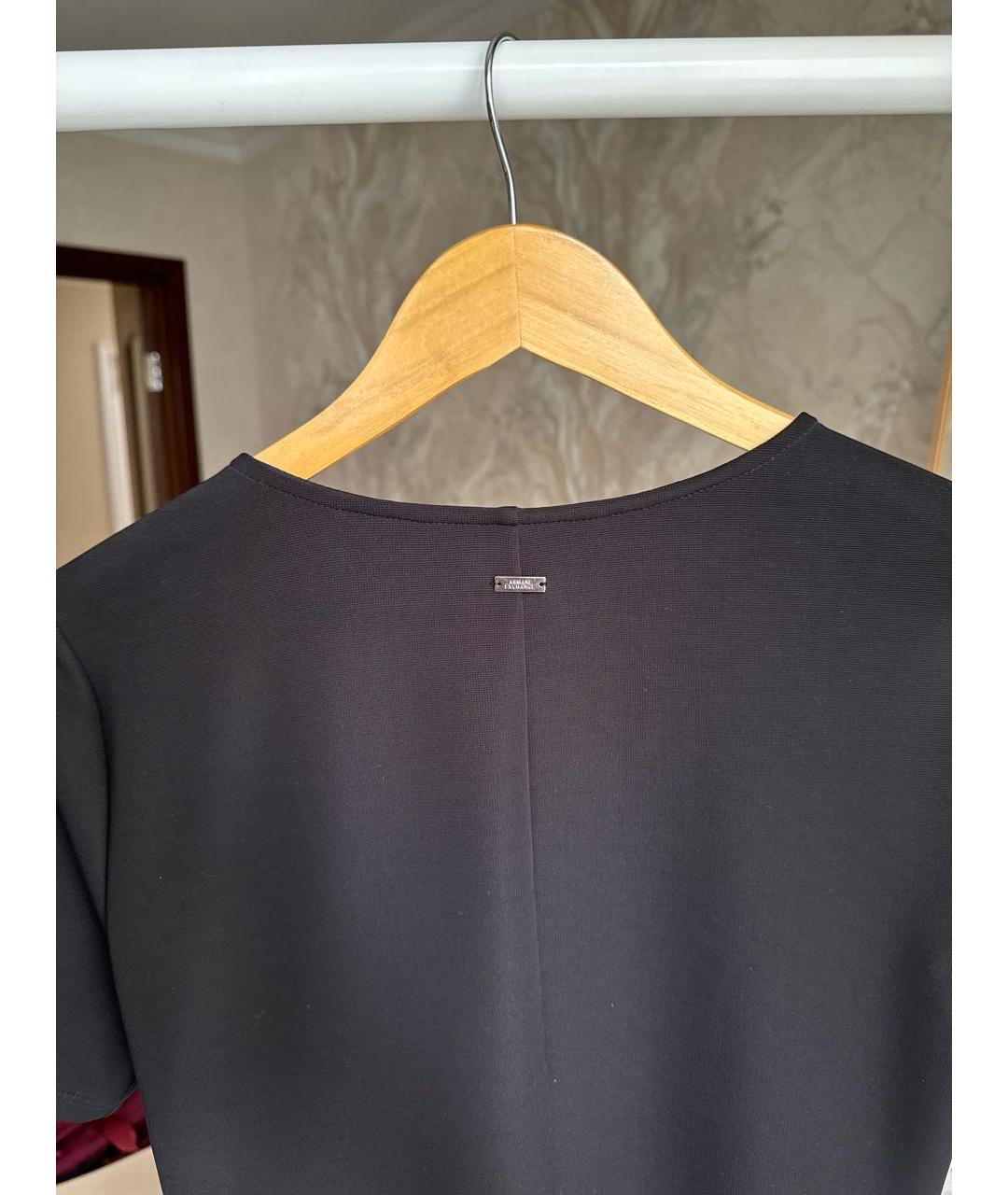 ARMANI EXCHANGE Черное полиэстеровое повседневное платье, фото 3