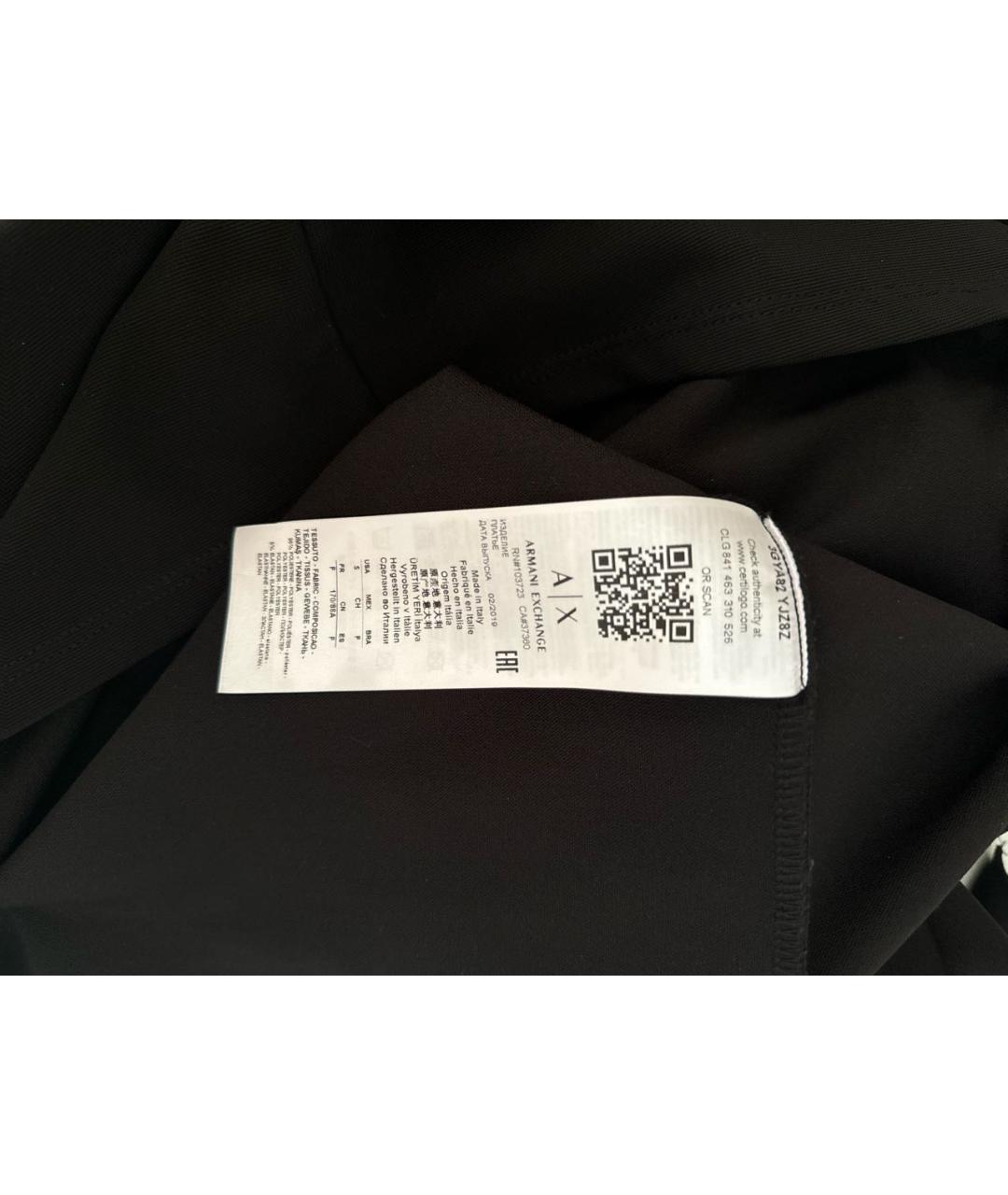 ARMANI EXCHANGE Черное полиэстеровое повседневное платье, фото 5