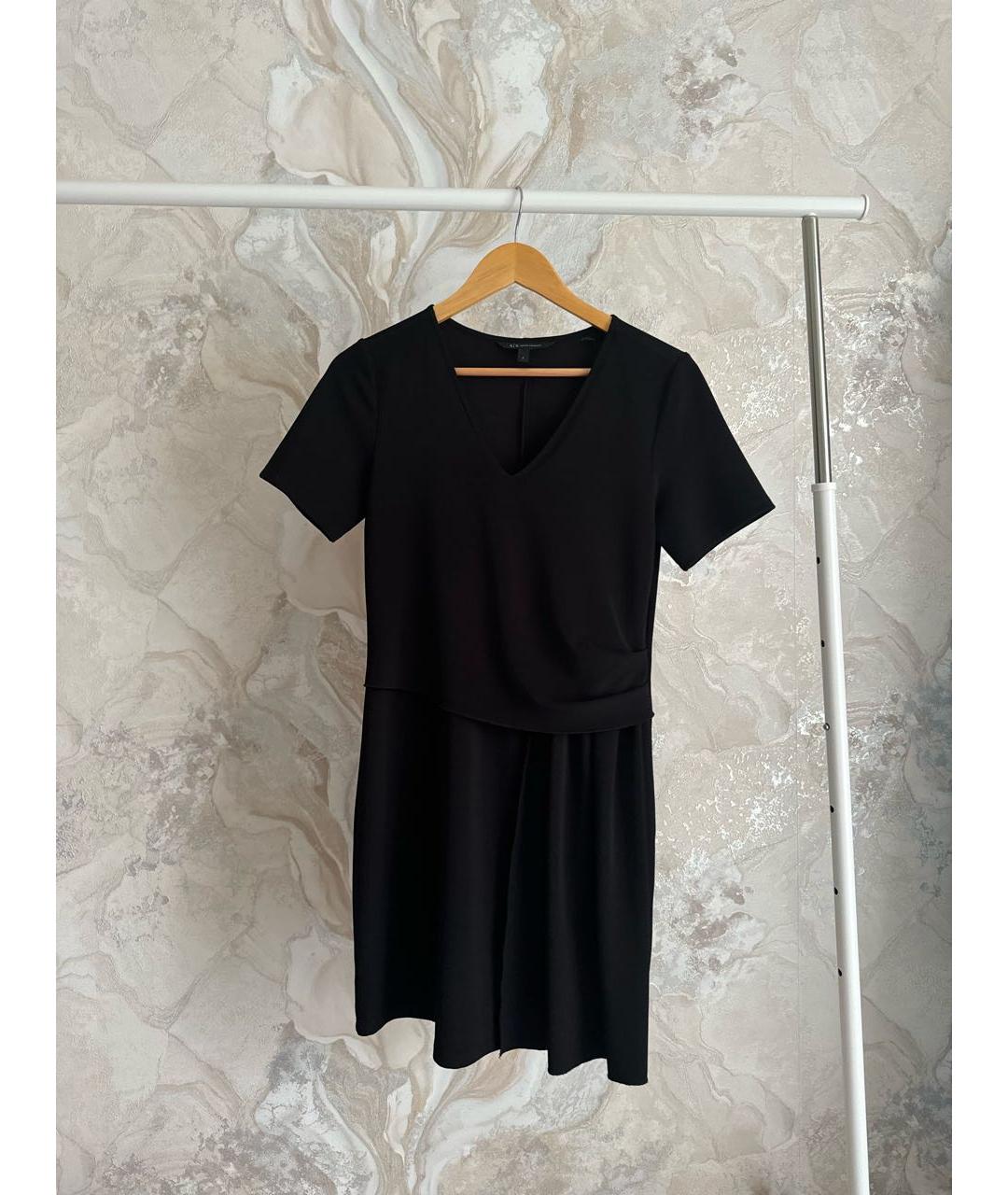 ARMANI EXCHANGE Черное полиэстеровое повседневное платье, фото 6