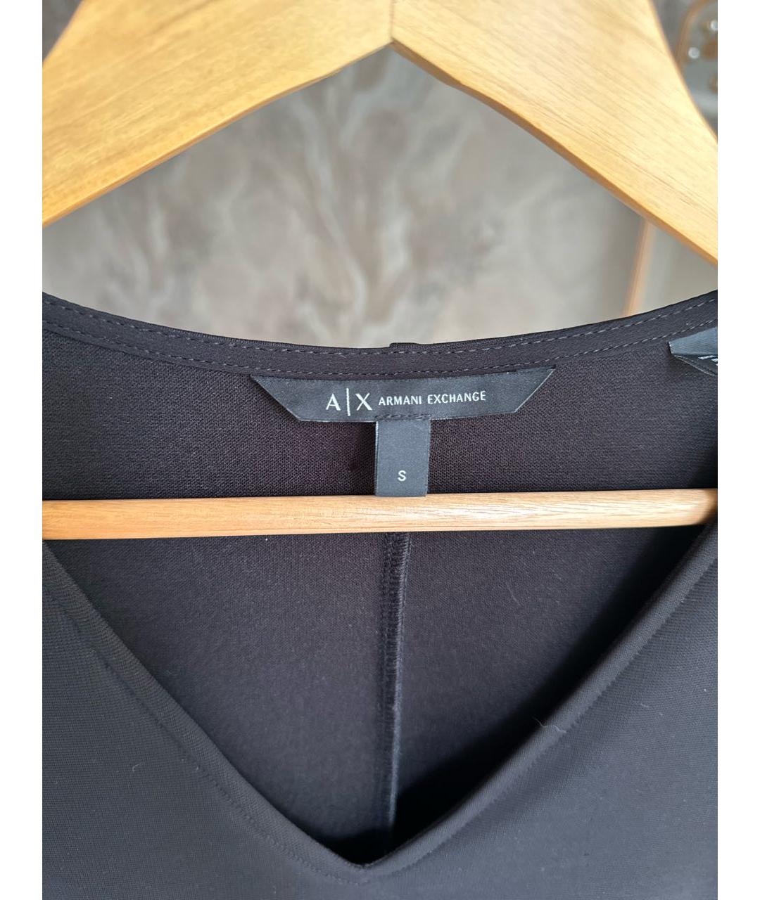 ARMANI EXCHANGE Черное полиэстеровое повседневное платье, фото 4
