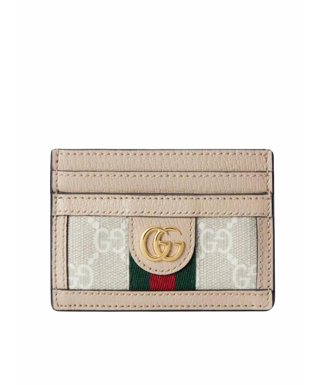 GUCCI Белый кожаный кардхолдер, фото 1