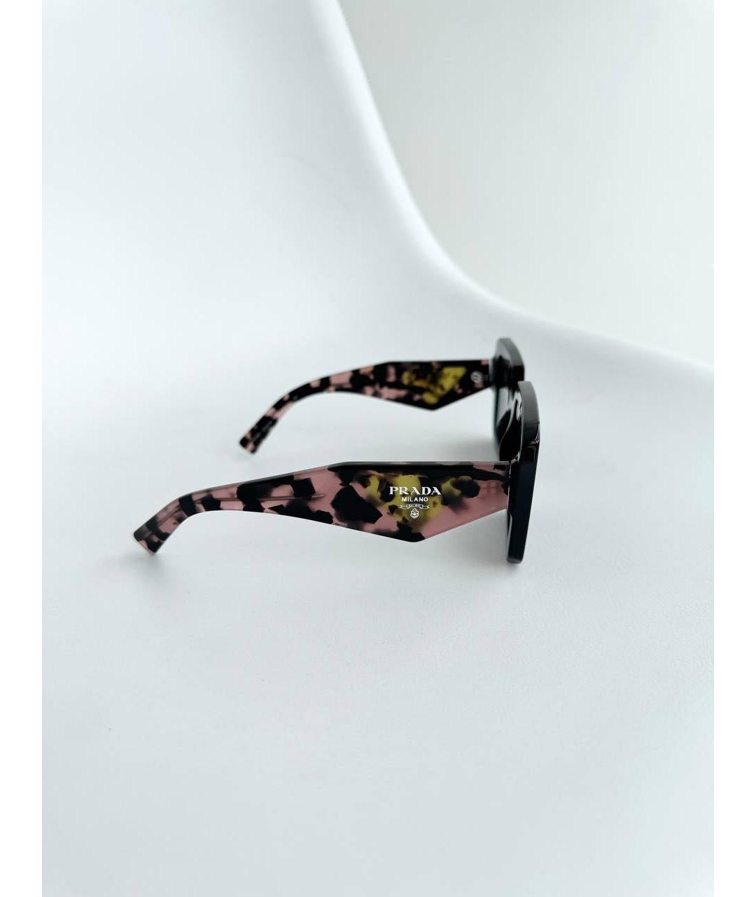 PRADA Черные пластиковые солнцезащитные очки, фото 4