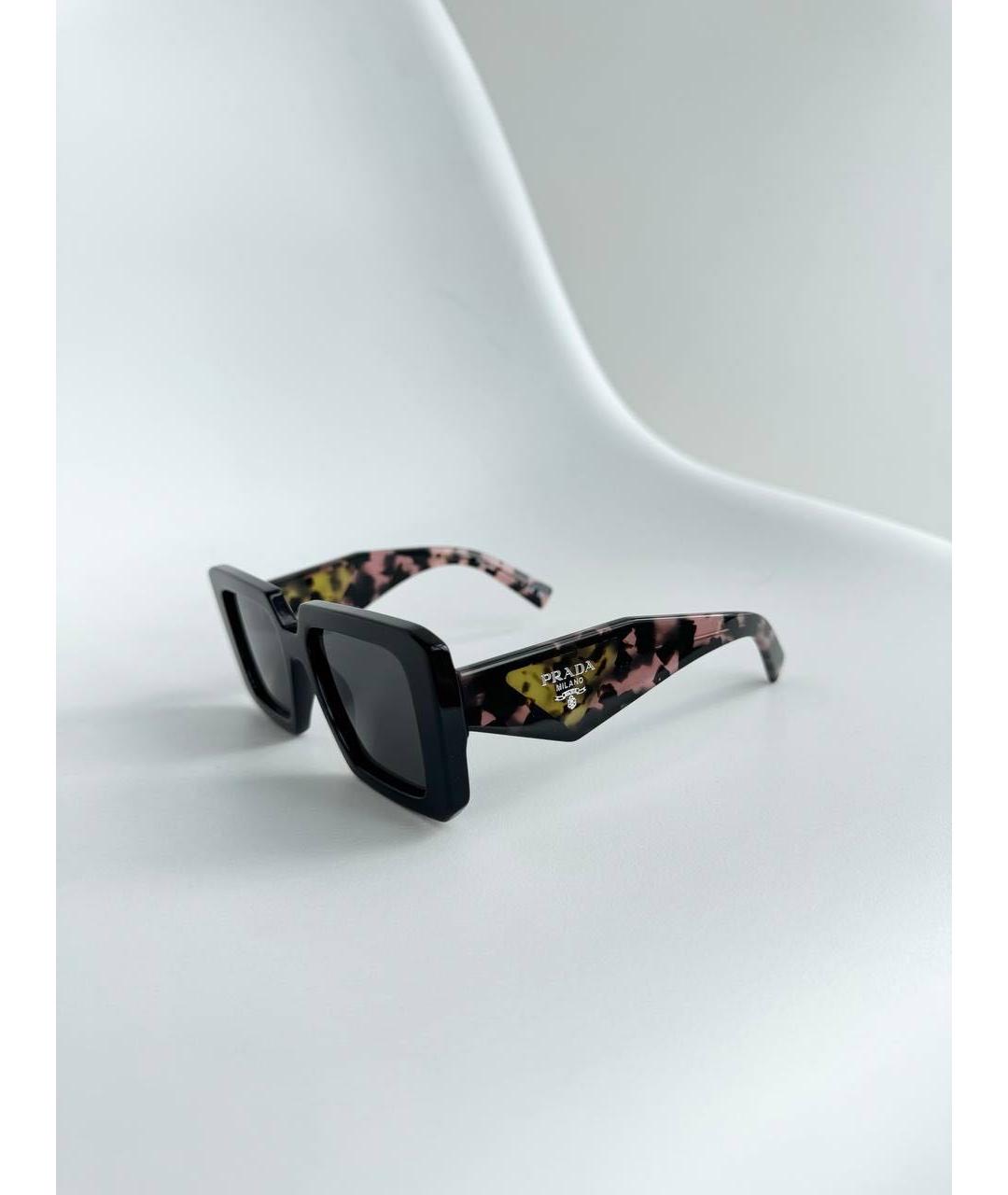 PRADA Черные пластиковые солнцезащитные очки, фото 7