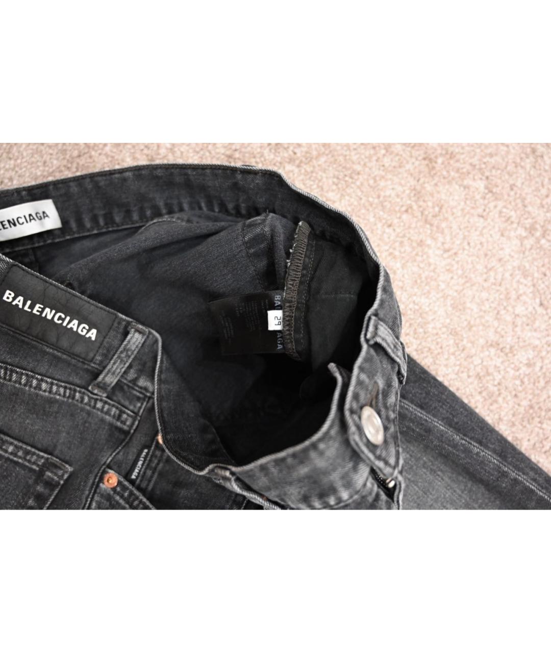 BALENCIAGA Антрацитовые хлопковые джинсы слим, фото 4
