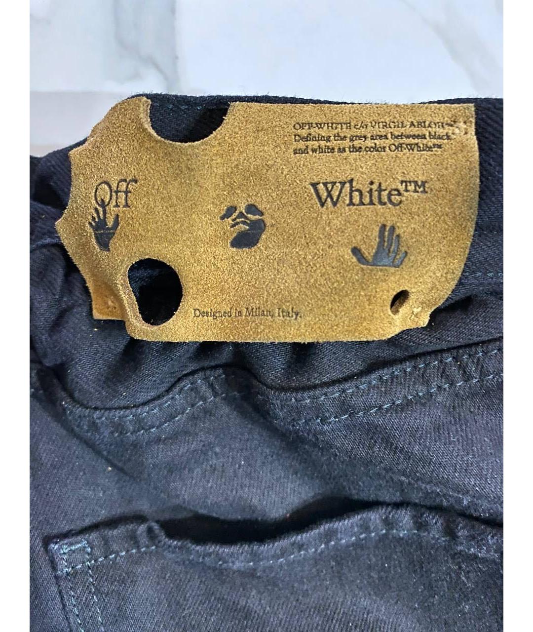 OFF-WHITE Черные хлопковые джинсы скинни, фото 3