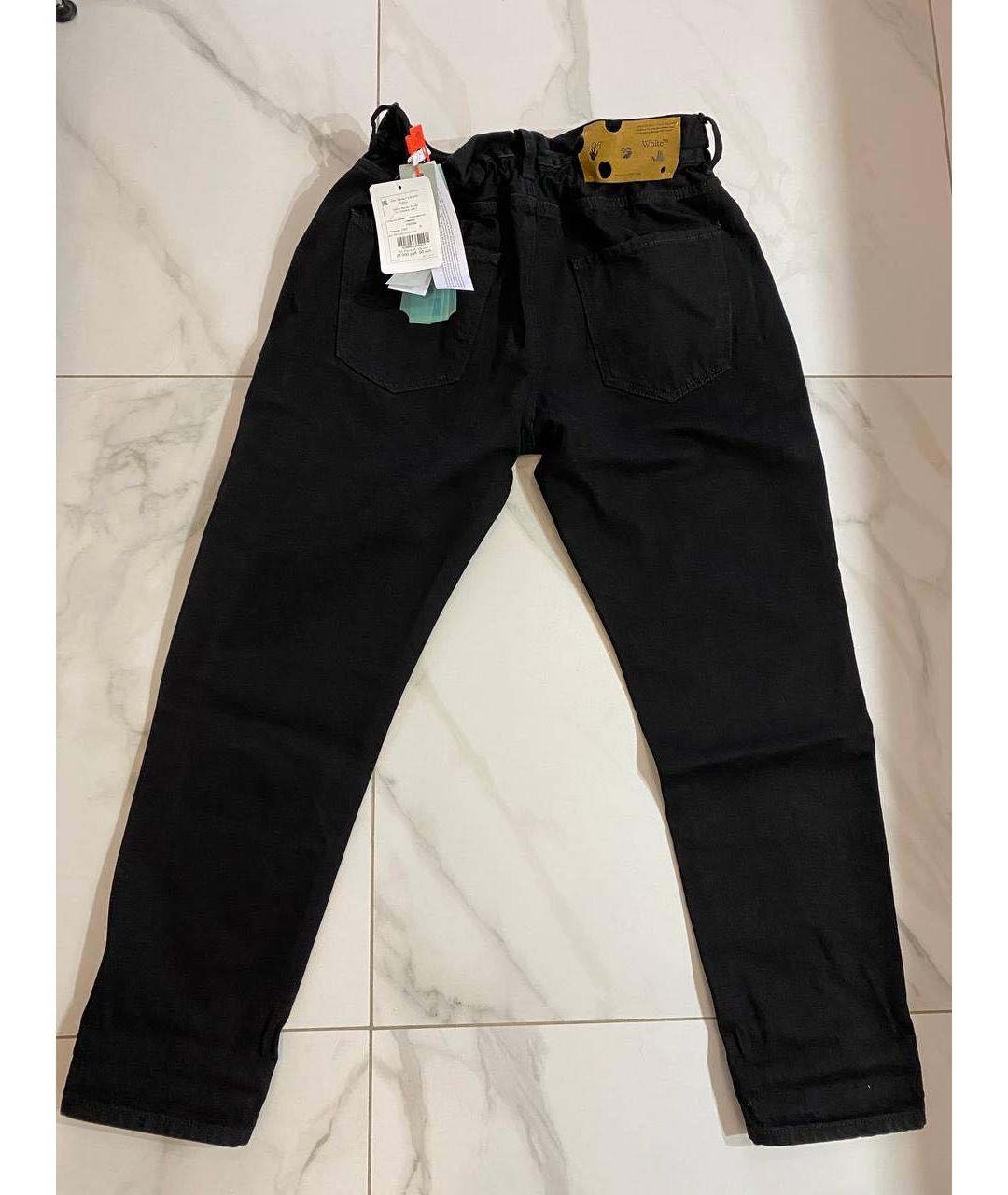 OFF-WHITE Черные хлопковые джинсы скинни, фото 2