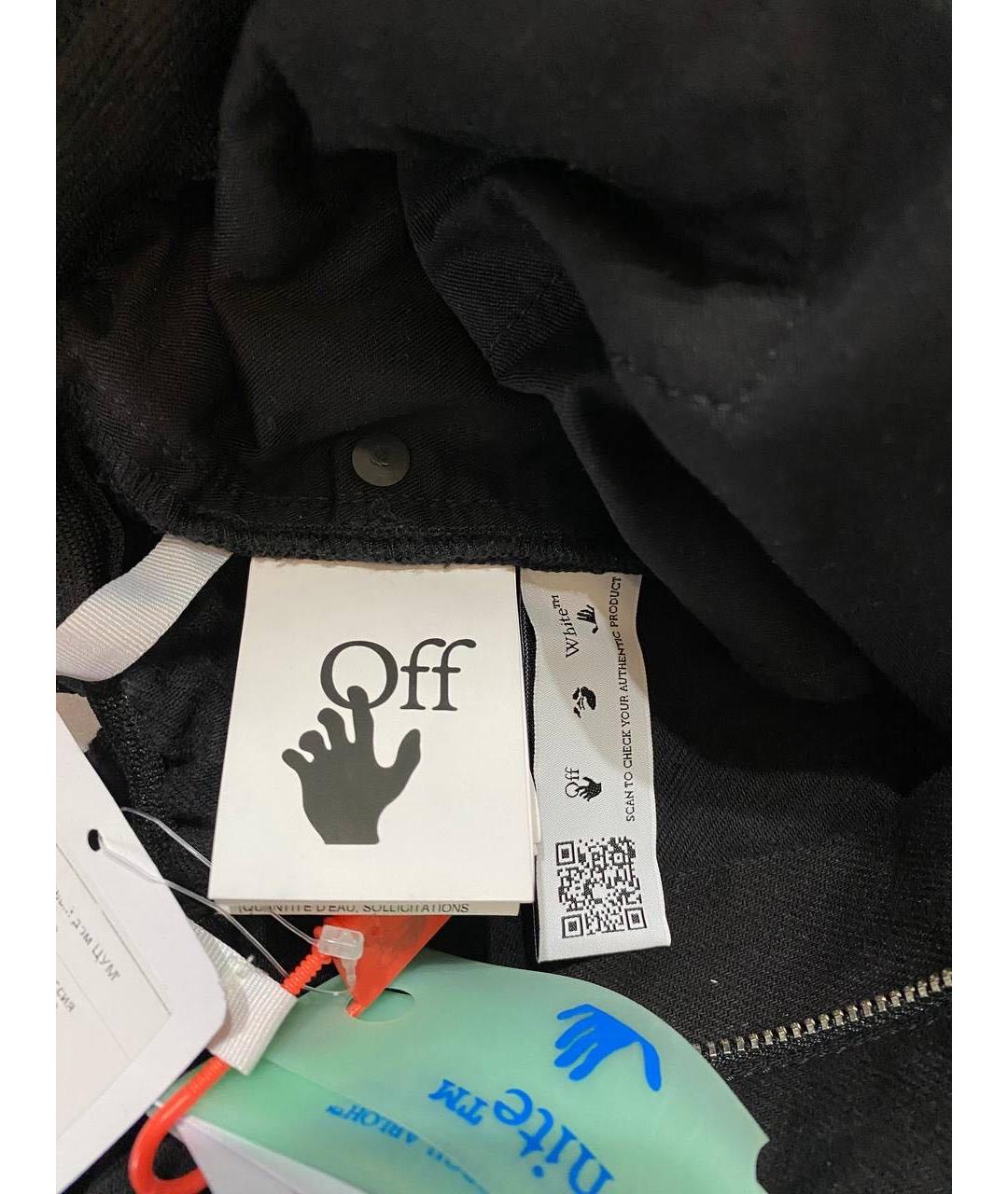 OFF-WHITE Черные хлопковые джинсы скинни, фото 7