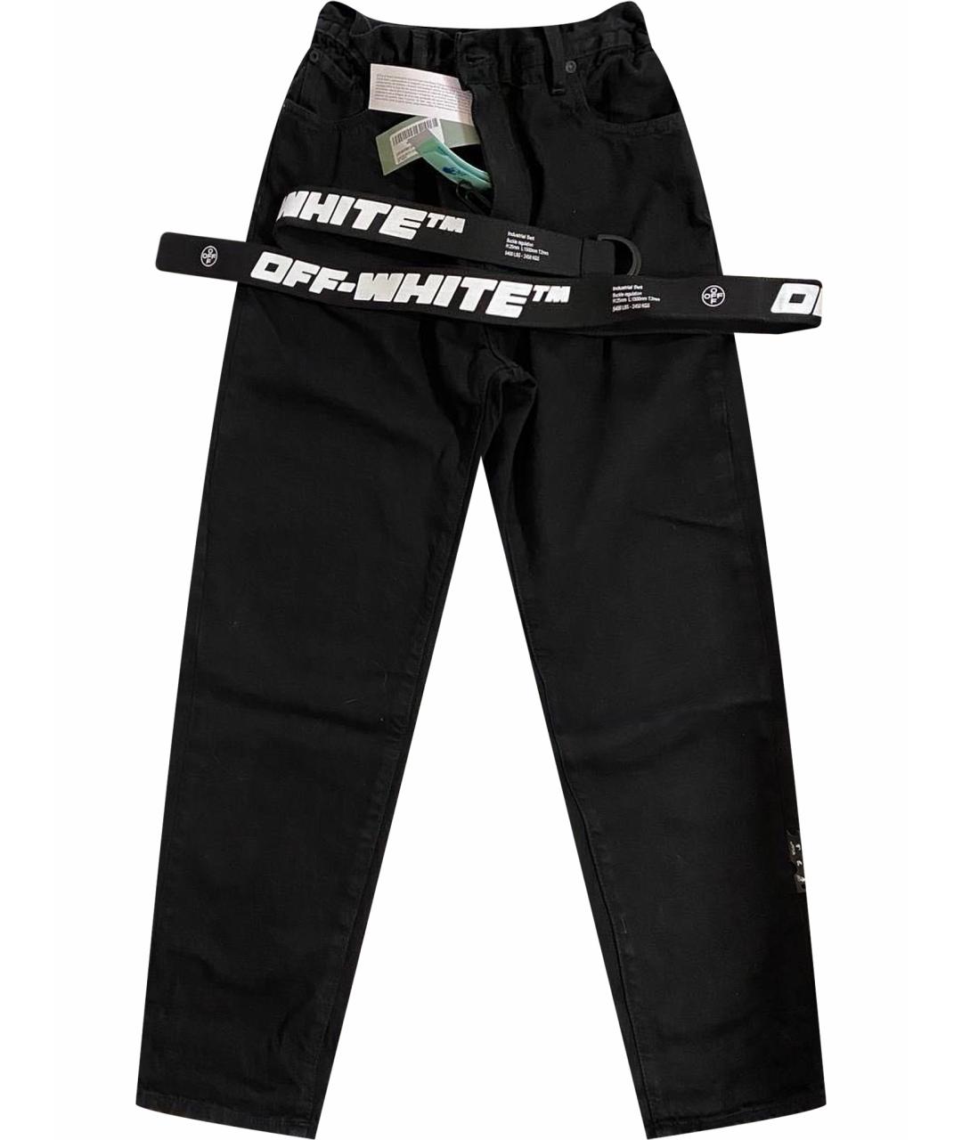 OFF-WHITE Черные хлопковые джинсы скинни, фото 1
