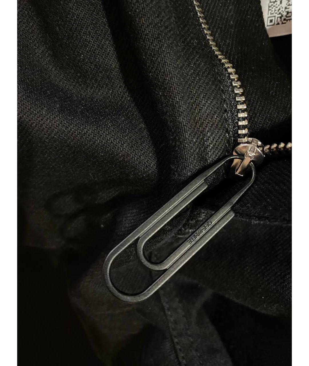 OFF-WHITE Черные хлопковые джинсы скинни, фото 4