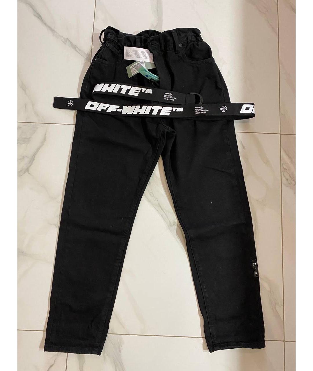 OFF-WHITE Черные хлопковые джинсы скинни, фото 9