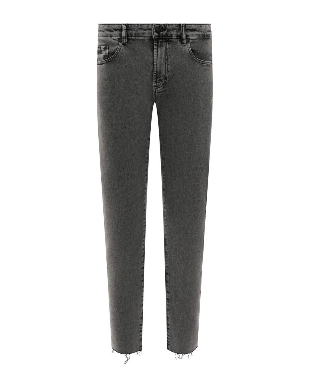 VERSACE JEANS COUTURE Серые хлопко-эластановые джинсы скинни, фото 8