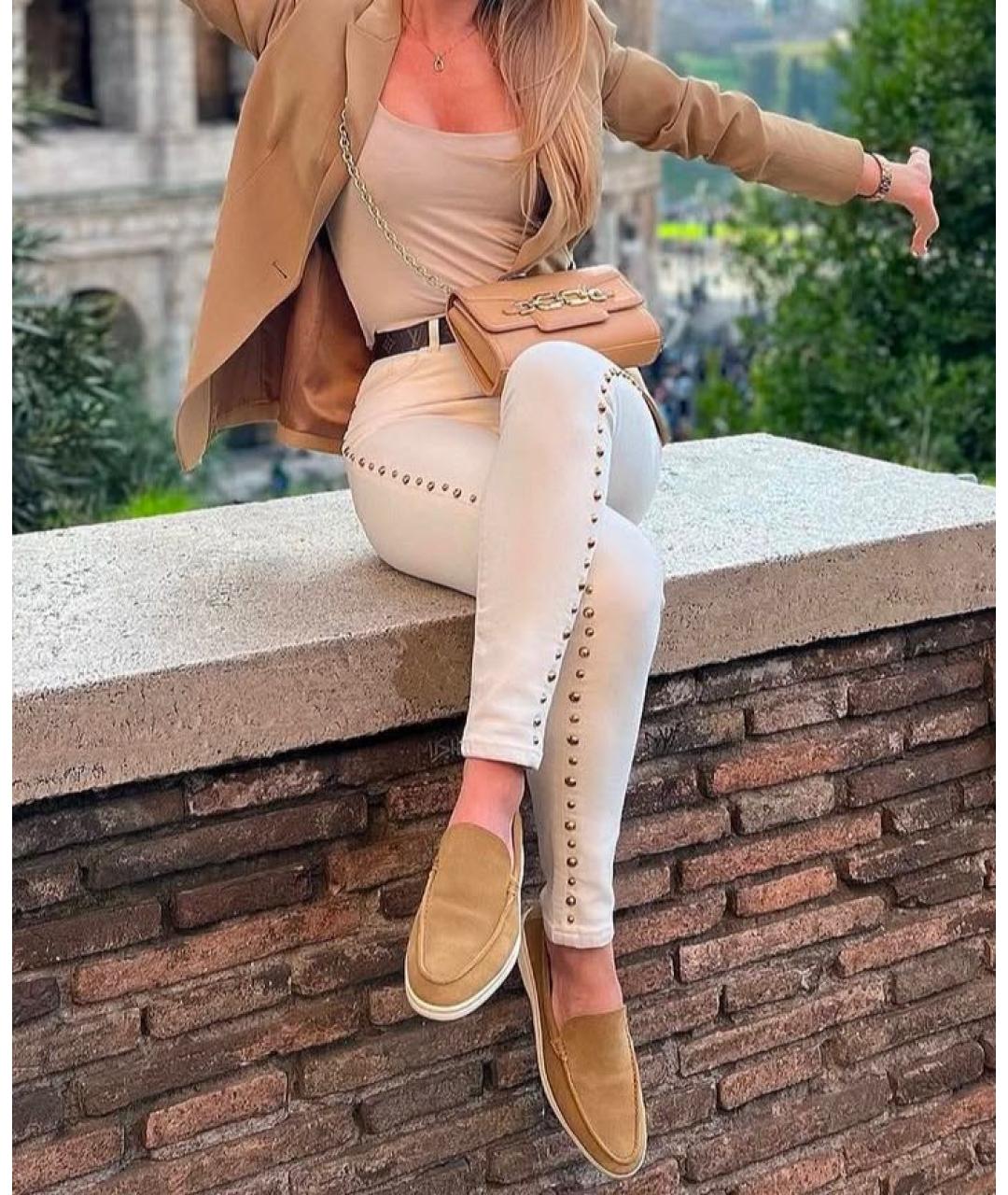 ELISABETTA FRANCHI Бежевая кожаная сумка через плечо, фото 8
