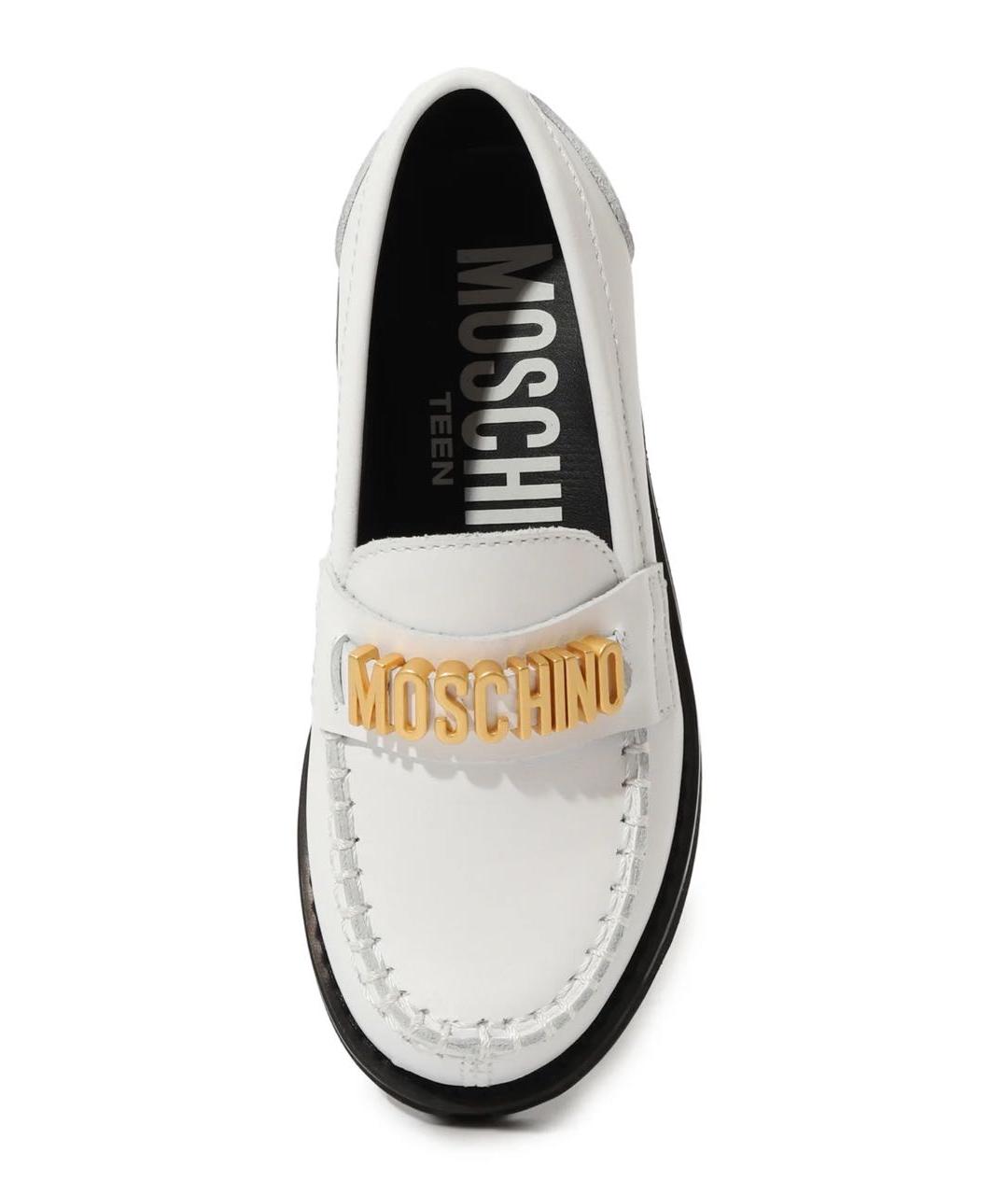 MOSCHINO Белые кожаные лоферы и мокасины, фото 2