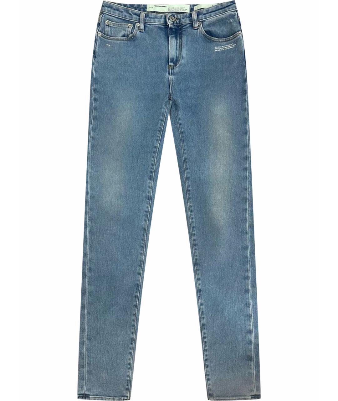 OFF-WHITE Голубые хлопковые джинсы слим, фото 1