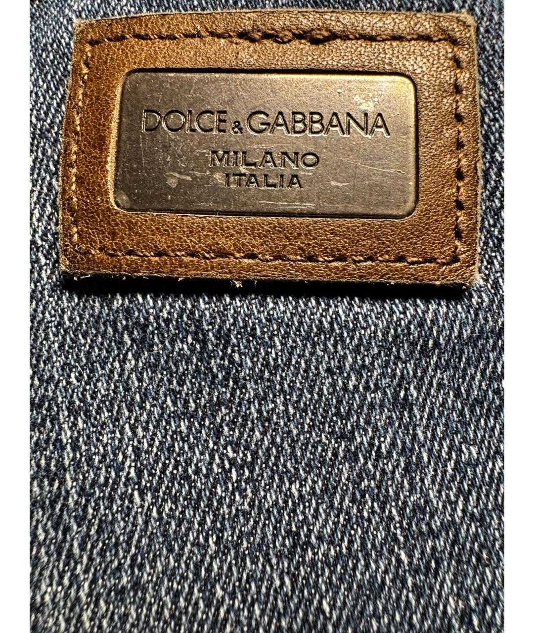 DOLCE&GABBANA Темно-синие хлопковые джинсы скинни, фото 5
