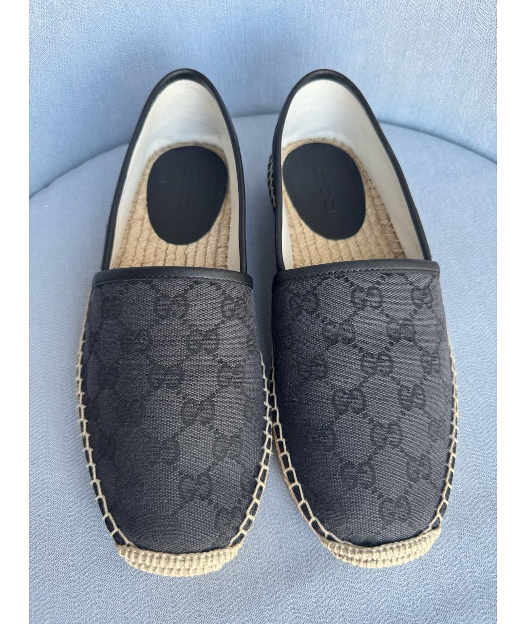 GUCCI Темно-синие текстильные эспадрильи, фото 4