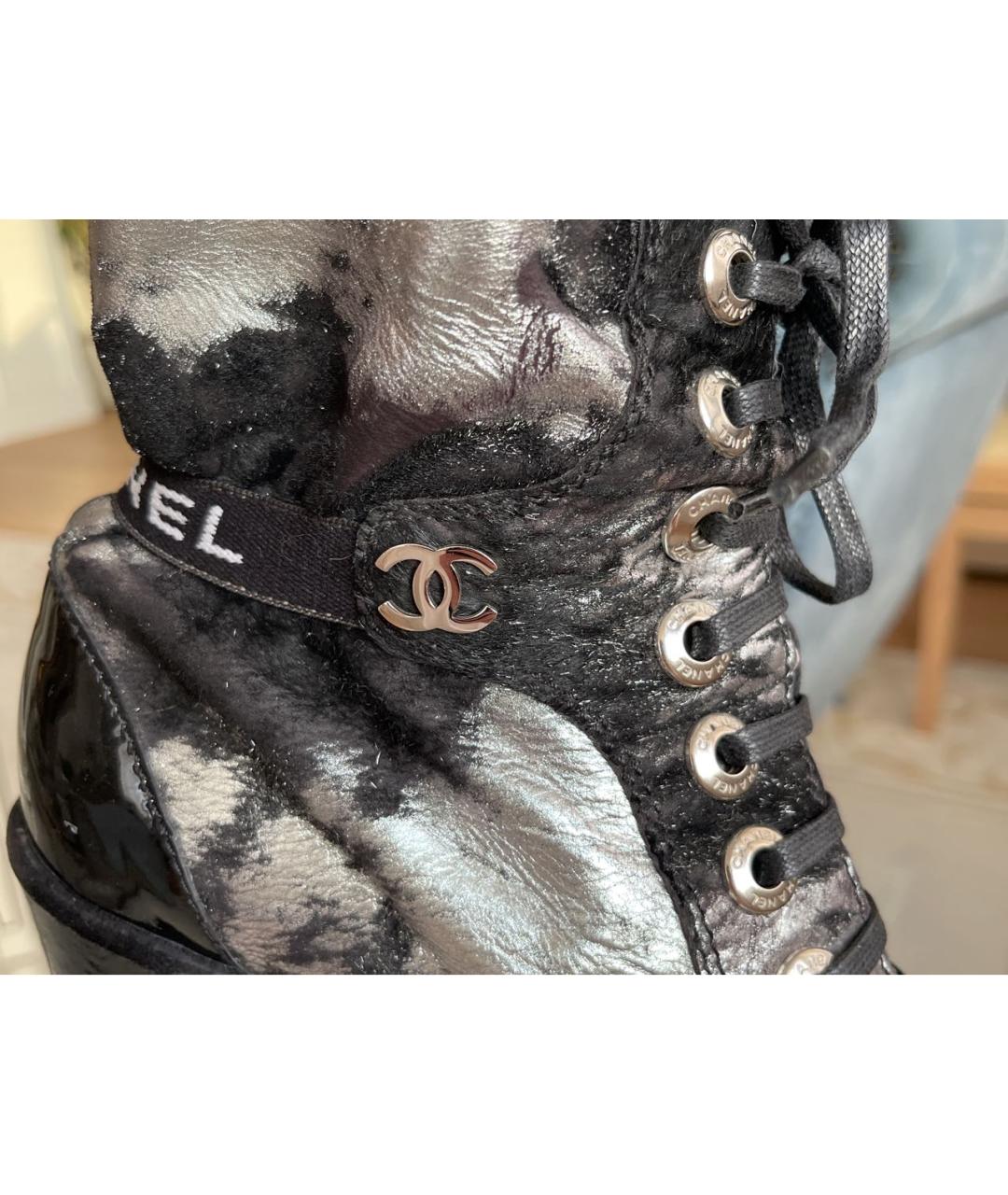 CHANEL Черные кожаные сапоги, фото 3