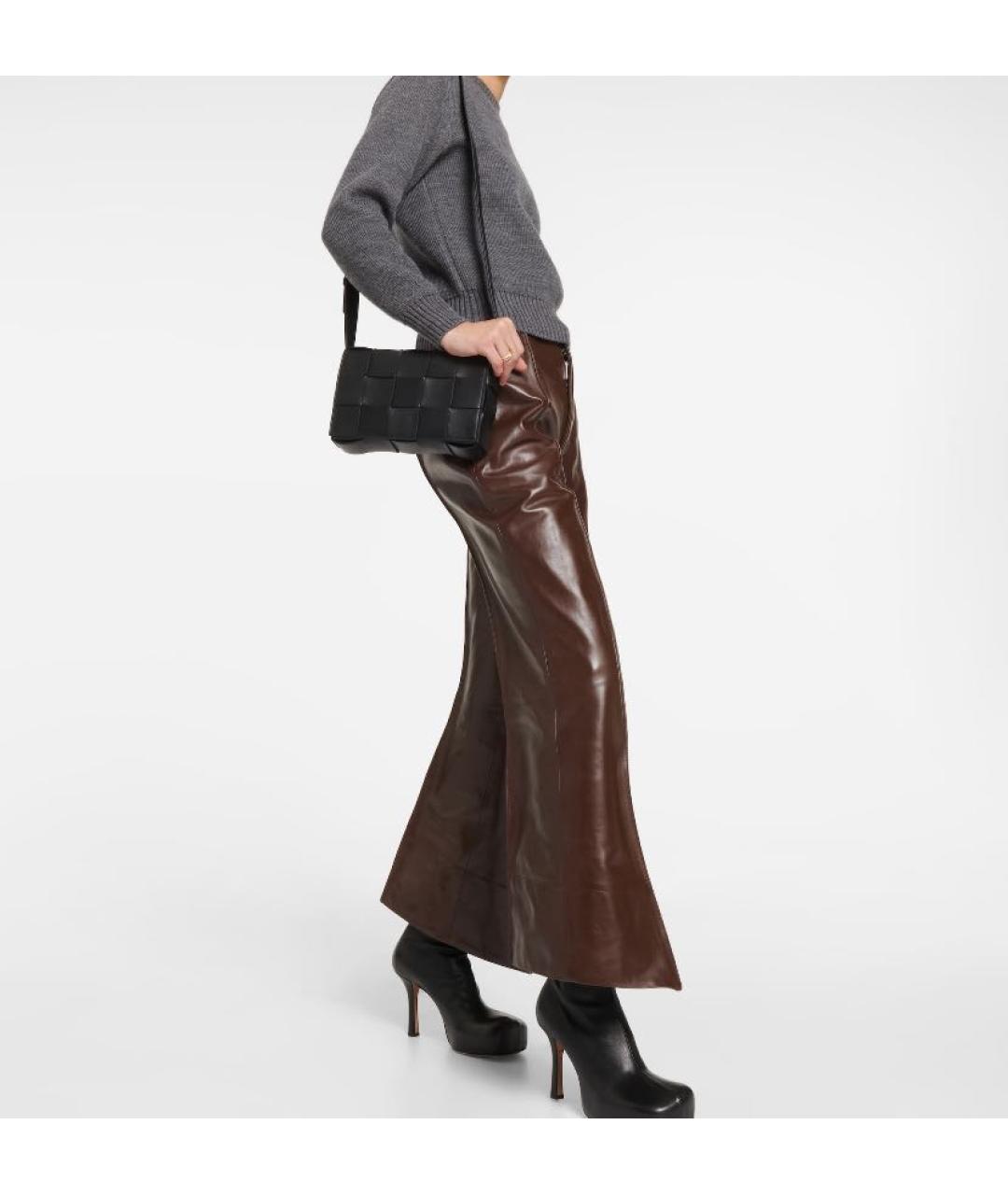 BOTTEGA VENETA Черная кожаная сумка через плечо, фото 4