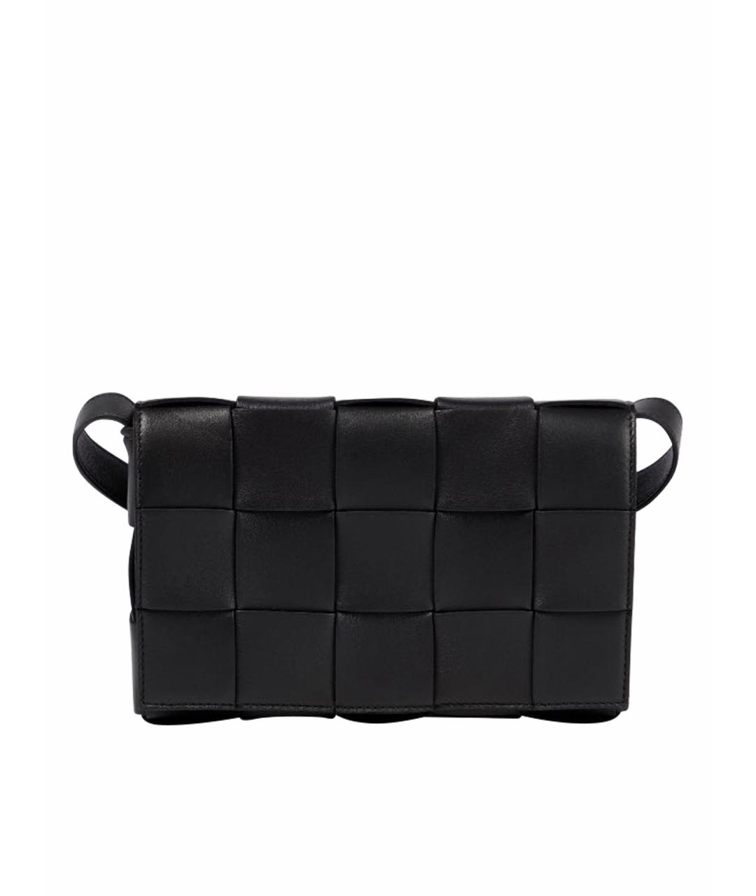 BOTTEGA VENETA Черная кожаная сумка через плечо, фото 1