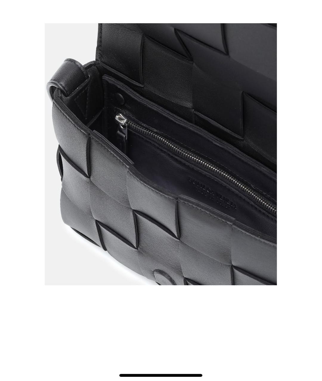 BOTTEGA VENETA Черная кожаная сумка через плечо, фото 2