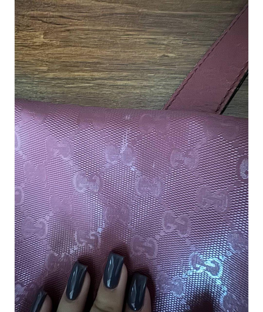 GUCCI Розовая сумка на плечо из лакированной кожи, фото 4